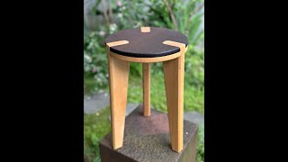 不用鑿刀～三腳圓凳  Making a round stool without chisels