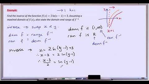 VCE Maths Methods - Logs and Exponentials - 6c - inverse of a log function with domain and ran