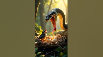 Snake 🐍 attacks on bird 🦜 eggs #cutebirds #birds #animals #wildlife #nature #viral #funny #nest #egg