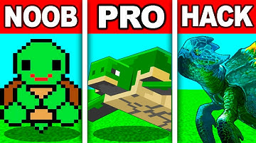Noob vs Pro vs Hacker! Turtle! Pixel Art