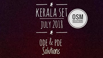 Kerala Set Exam July 2018 Mathematical Science Solutions(in MALAYALAM).