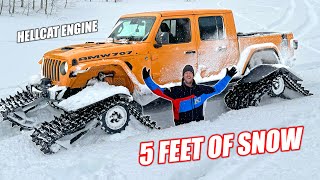 HELLCAT Swapped Jeep on GIANT Tracks is UNSTOPPABLE!!! & @HeavyDSparks Broke My Snow-Rail image