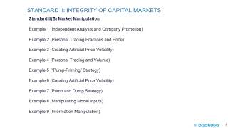 II. INTEGRITY OF CAPITAL MARKETS - B. Market Manipulation.
