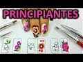 dibujar 5 pinceladas en tus uñas - como pintar flores pinceladas - pincelada para principiantes