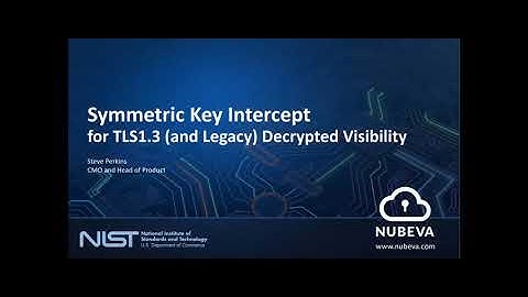 NIST Workshop: Symmetric Key Intercept for TLS1.3 (and Legacy) Decrypted Visibility