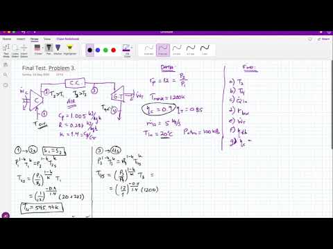 Thermodynamics: Brayton Cycle with real compressor and gas turbine