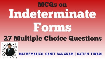 MCQ on Indeterminate Forms | MCQ on L