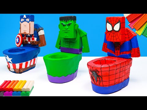 How to make robot mod superhero Spider man, Hulk, Captain America and Ironman with clay