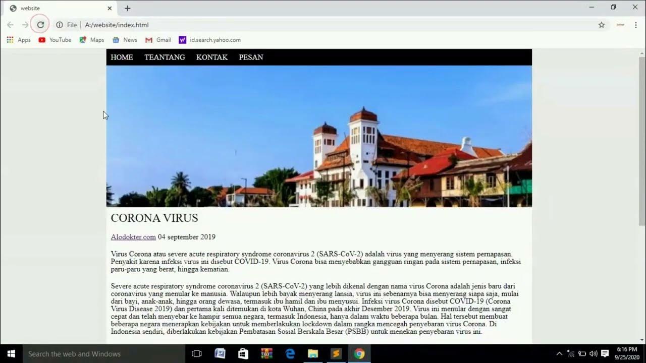 CARA MEMBUAT WEBSITE SEDERHANA DENGAN HTML DAN CSS - YouTube