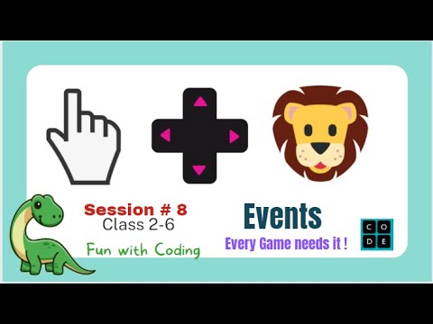 Free game coding tutorial for kids | All about computer events | Events and listeners