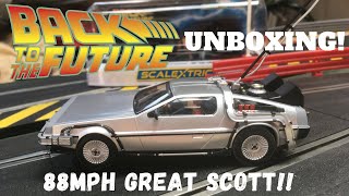 Back To The Future DeLorean - Scalextric Unboxing - Time Machine Review!