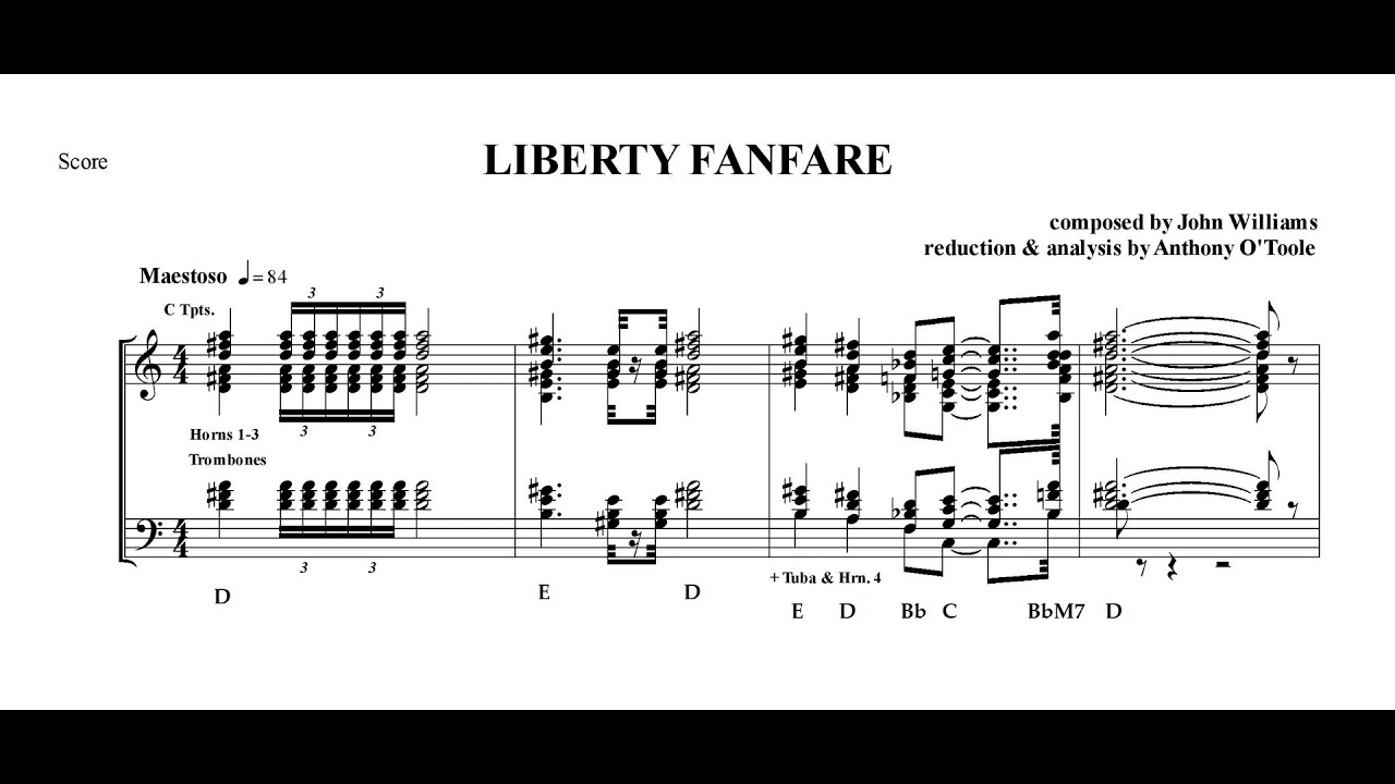LIBERTY FANFARE by John Williams - Score Reduction - YouTube Music