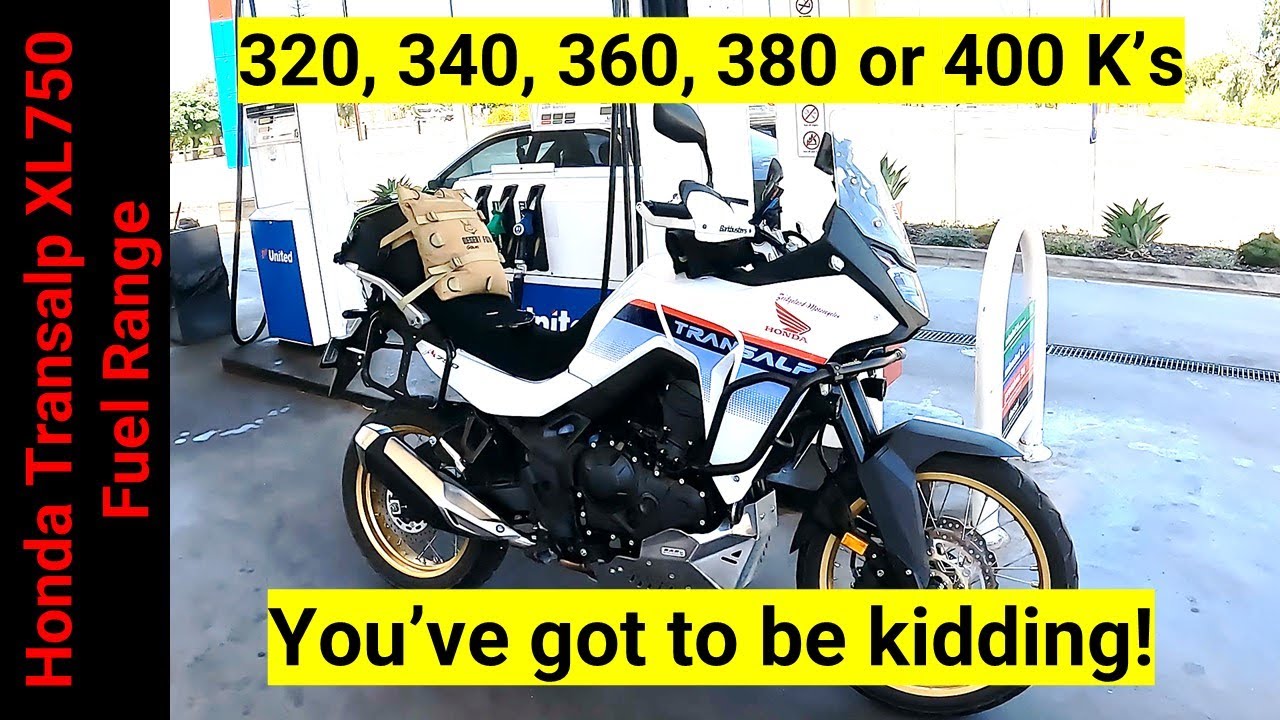 Honda Transalp XL750 Fuel Range 320, 340, 360, 380 or 400 K #transalp #adventuremotorcycleriding