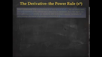 The Derivative (The Power Rule)