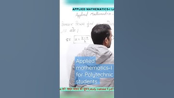 Applied Mathematics-I For Polytechnic students First Semester