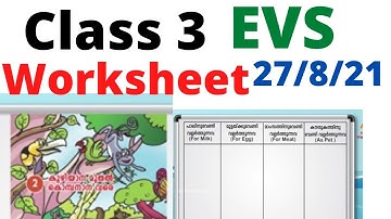 class 3 EVS worksheet 27/8/21| victers 3rd std parisarapadanam worksheet 27/8/21| @talknwalk5886