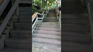 Going up the STEEPEST STAIRS at an amusement park #themepark #shorts #pov