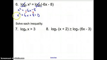 7.4 Solving Logarithmic Equations and Inequalities