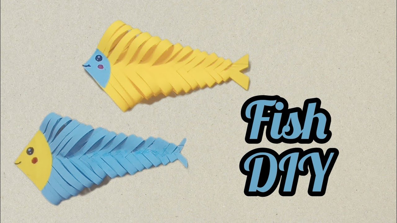 how to make paper fish. fish diy. fish making craft. - YouTube