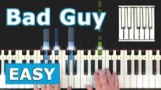 Billie Eilish - bad guy - EASY Piano Tutorial