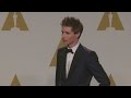 Raw: Eddie Redmayne backstage at the Oscars