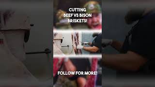 Cutting Beef VS Bison Briskets! #shorts #butcher #meat