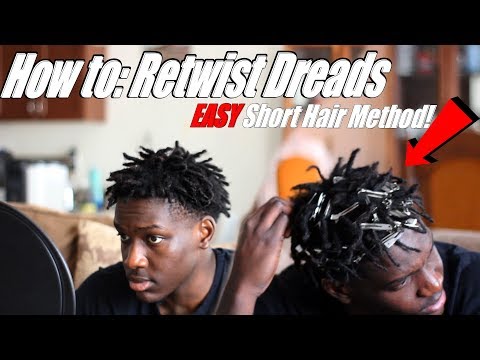 HOW TO: Retwist Dreadlocks! (Easy Short Hair Method!) - *NEW GROWTH* - 동영상