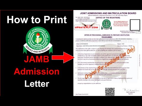 How to Print Jamb Admission Letter from Jamb website