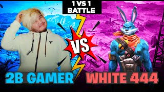 White444 Vs 2B Gamer || Free Fire 1 vs 1 Insane 😳 Battle B/w Legends