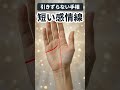 【手相】実は切り替えが早い！感情線が短い人の強み