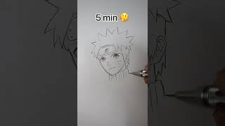 How to Draw Naruto in 10sec, 10mins, 10hrs #shorts