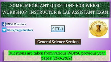WORKSHOP INSTRUCTOR EXPECTED MCQS  II GENERAL SCIENCE II SET 1 II DETAILED EXPLANATION