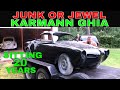 Basket Case 1974 vw Karmann Ghia Rescue. First Start