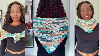 This Triangle Shell Shawl Crochet Pattern is Simpler Than It Looks