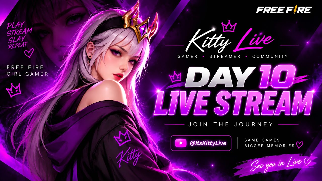 🔴 DAY 10 LIVE! 🔥 Free Fire Rank Push | Kitty Live #shortfeed #short #livestream