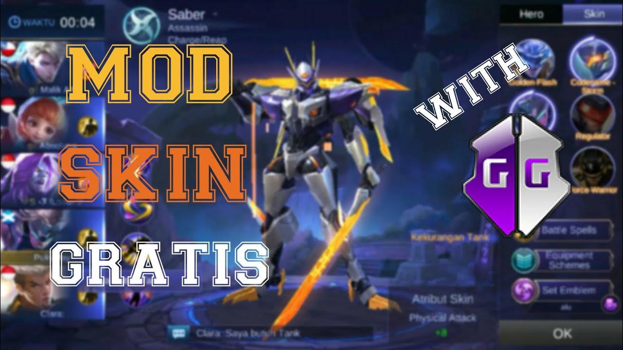 SKIN GRATIS mobile legend !! Cheat GameGuardian - YouTube