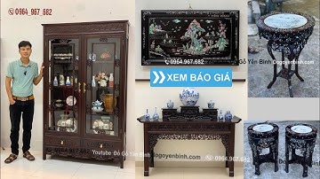 Báo giá tủ bày đồ trạm đục hoa lá tây,tranh khảm đồng quê,bàn huế,đôn váy hoa mai,đôn tròn khảm ốc