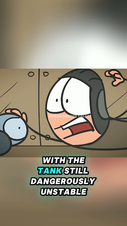 The tank is about to fall off the cliff, and the soldiers dare not move.