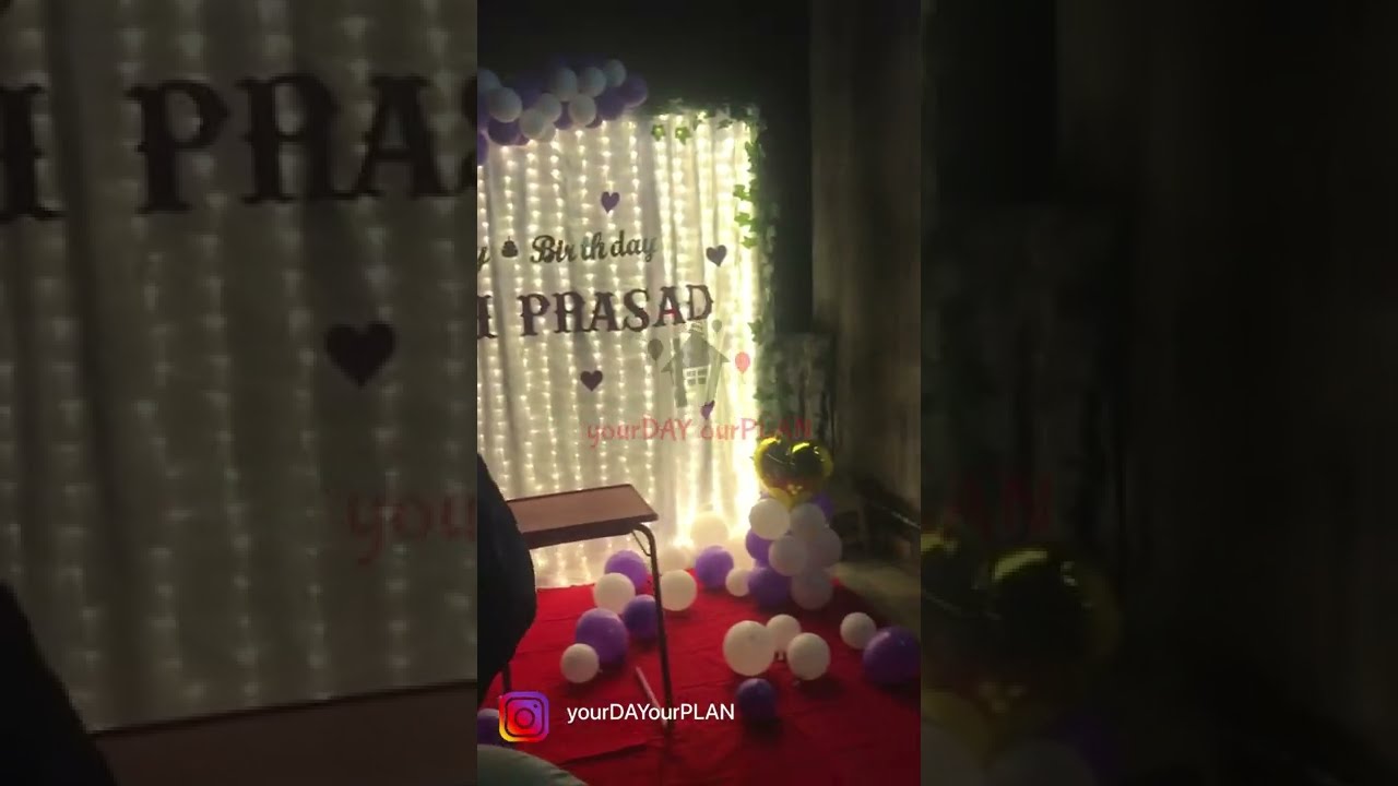 Midnight Surprise Celebration to her husband on his first birthday after marriage 