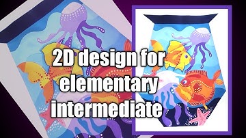 How to draw 2D design I  2D design with cool and warm colour scheme l vase design