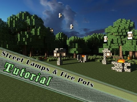 Minecraft Tutorial: How to Build Street Lamps & Fire pots 