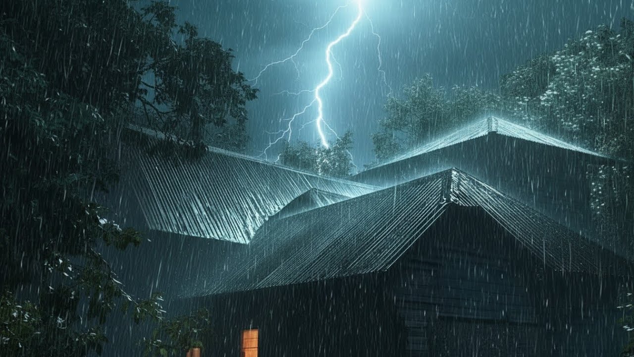 Night Storm Rain at Bustling Restaurant - Heavy Rain & Strong Winds ...