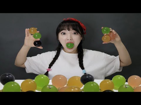 Kyoho Jelly 쿄호젤리 먹방 Giant Grape Jelly HACO 하코