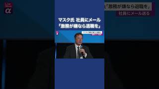 イーロン・マスク氏「激務が嫌なら退職を」@アメリカのニュース FNNプライムオンライン #shorts