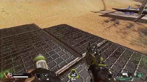 Doing a jump pad trick with Octane in Firing Range in Apex Legends