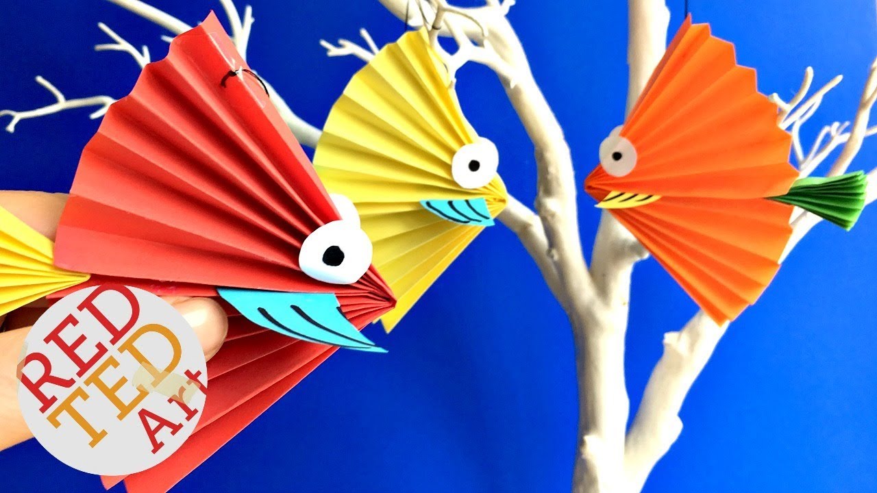 Paper Fan Fish Craft - How to make a Paper Fish Decoration -Paper