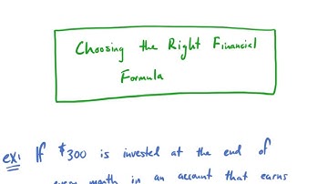 Choosing a Financial Formula