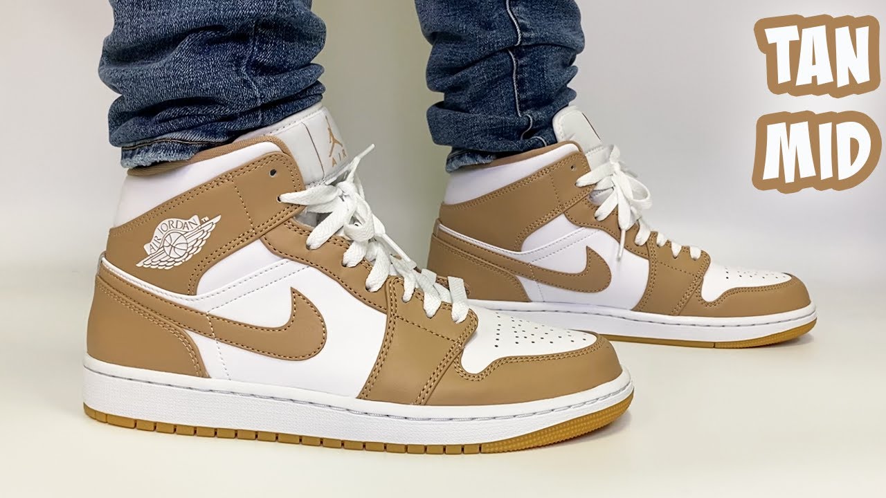 jordan 1 mid tan gum womens