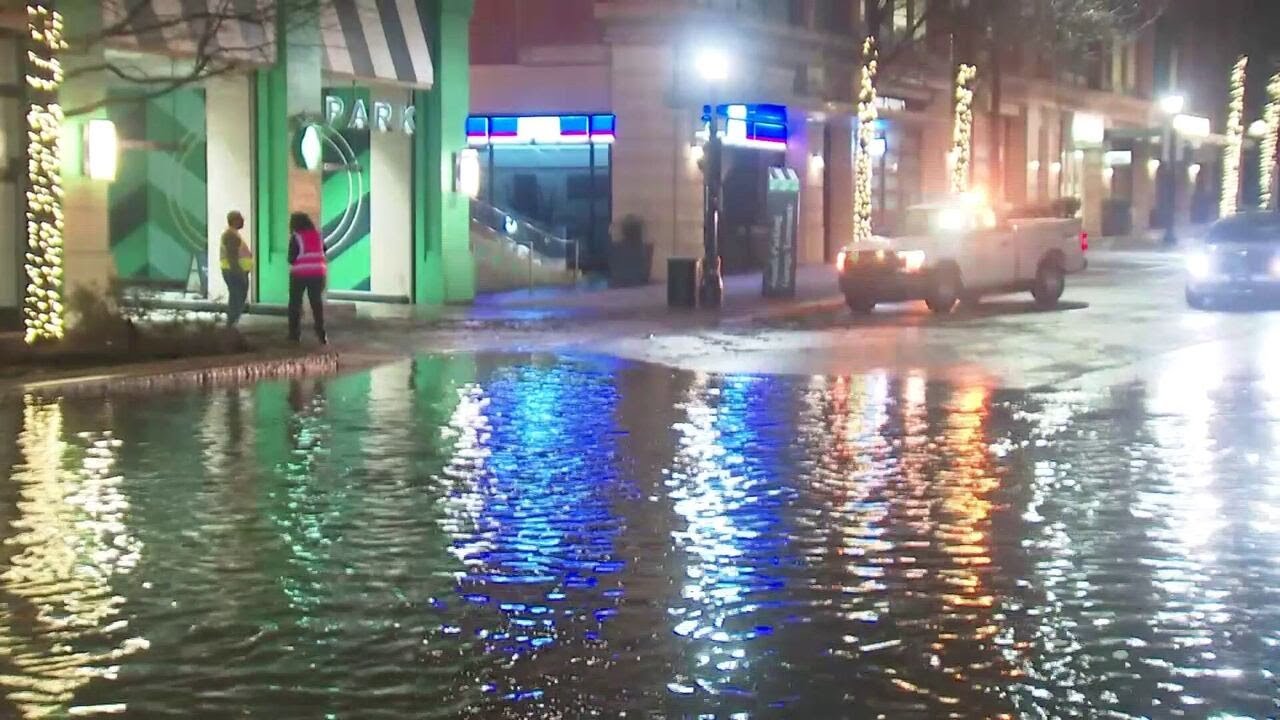 Heavy rains flood Pharr Road in Buckhead with standing water for hours on Thursday