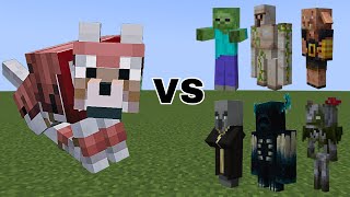 Armored Wolf  vs All Mobs - Minecraft Mob Battle || Armored Wolf Vs Warden Vs Iron Golem Vs Breeze